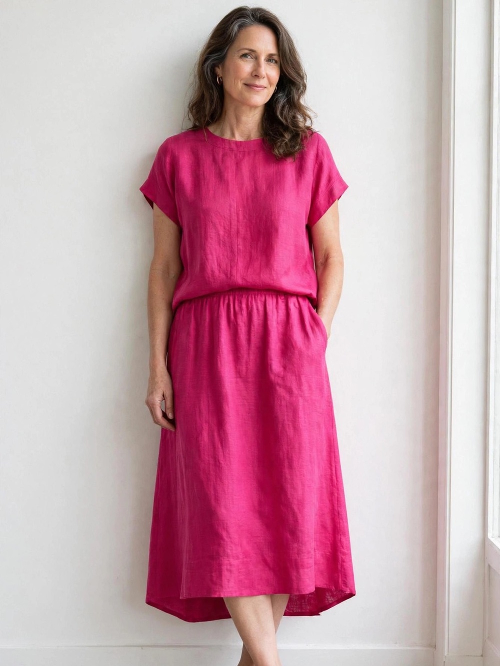 Vintage TICA 100% Silk 2-Piece Set Size 8 | Midi Skirt + Top
